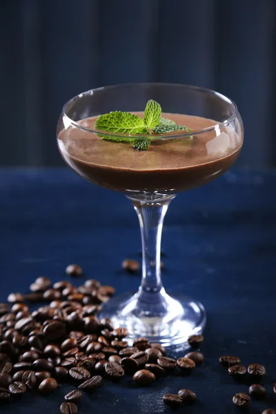 Chocolate dessert in glass — Stock Photo, Image