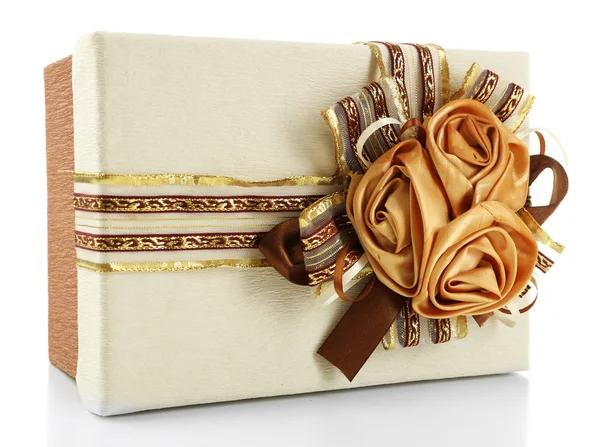 Beautiful gift with bow — Stock Photo, Image