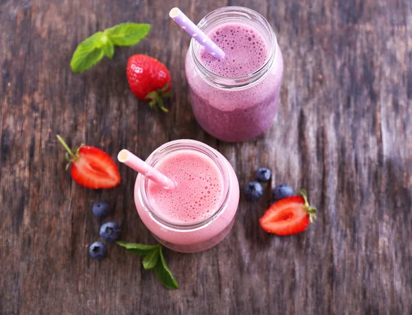 Zdravé jahodový jogurt — Stock fotografie