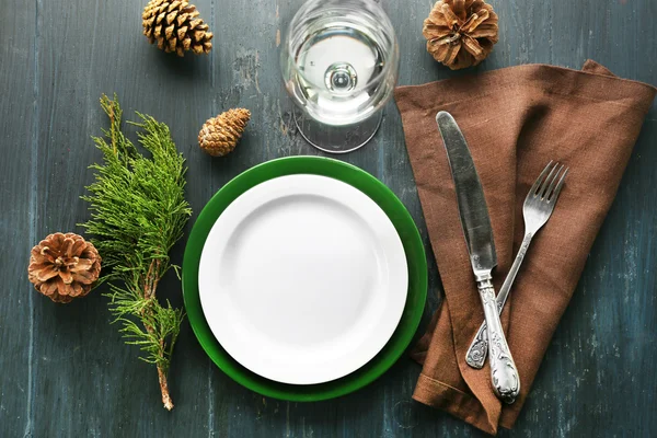 Set de platos para la cena de Navidad —  Fotos de Stock