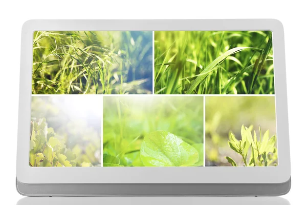 Tablet Pc med bilder av natur objekt — Stockfoto