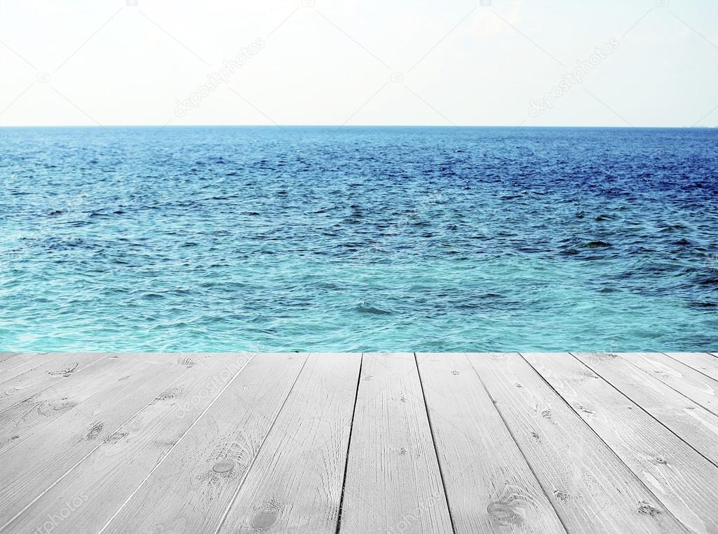 Wooden pier with beautiful sea 