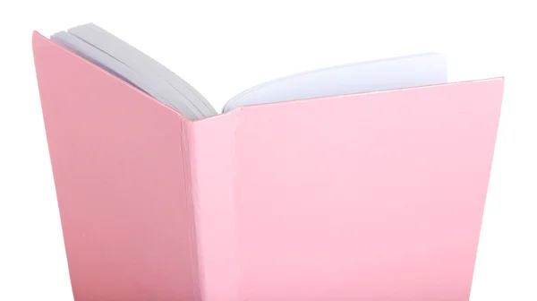 Livro aberto isolado em branco — Fotografia de Stock