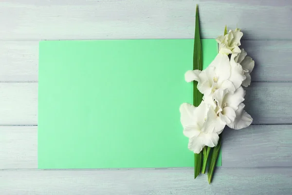 Blank card with beautiful gladiolus — Stock Photo, Image