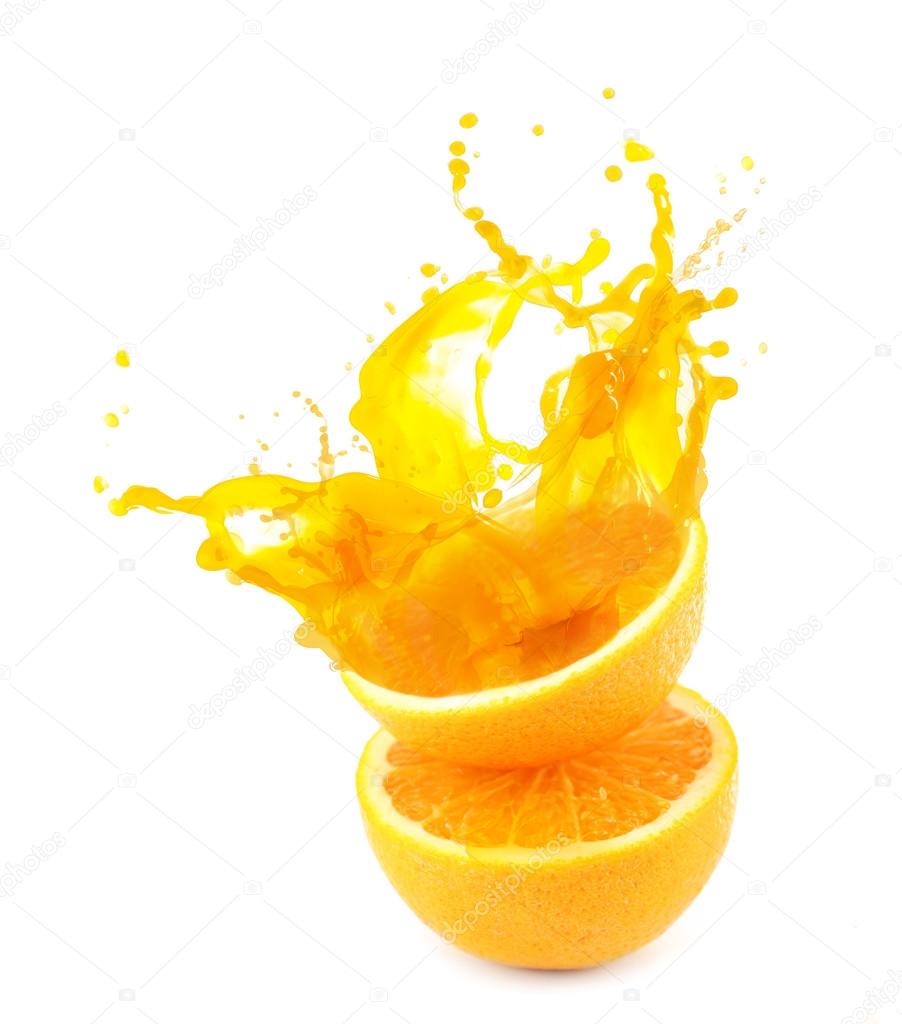 Orange juice splashes