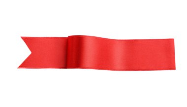 Kırmızı kurdele beyaz üzerine izole