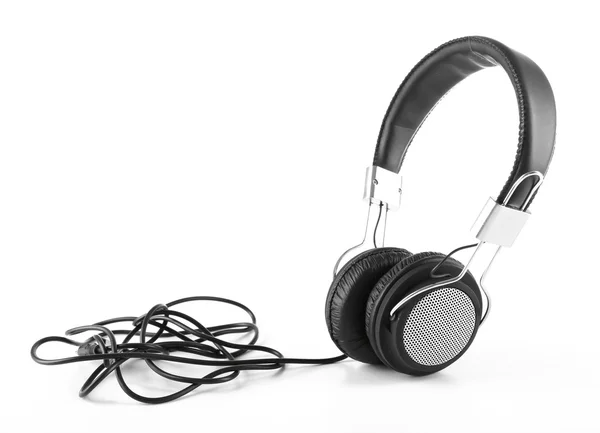 Czarny słuchawki z bliska — Zdjęcie stockowe