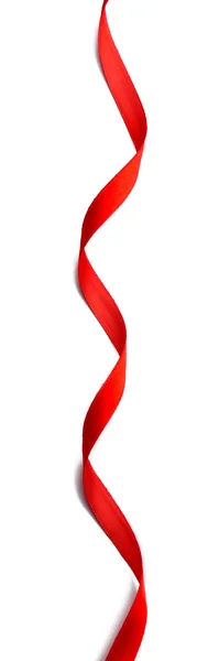 Red ribbon isolated on white — Stock Photo, Image