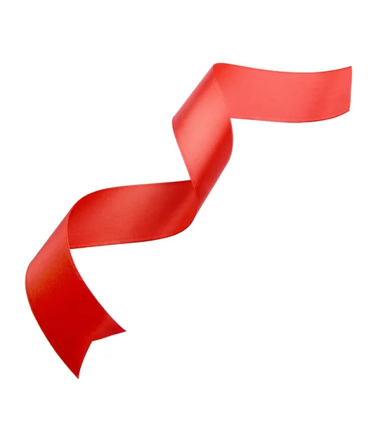 Red ribbon isolated on white — Stock Photo, Image