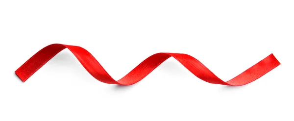 Czerwona wstążka izolowana na białym — Zdjęcie stockowe