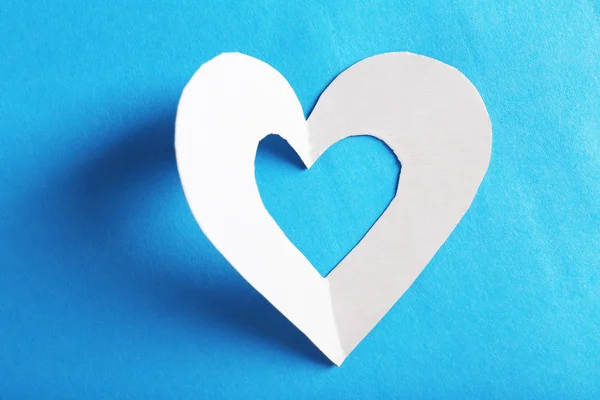 Cut out white paper heart — Stock Photo, Image