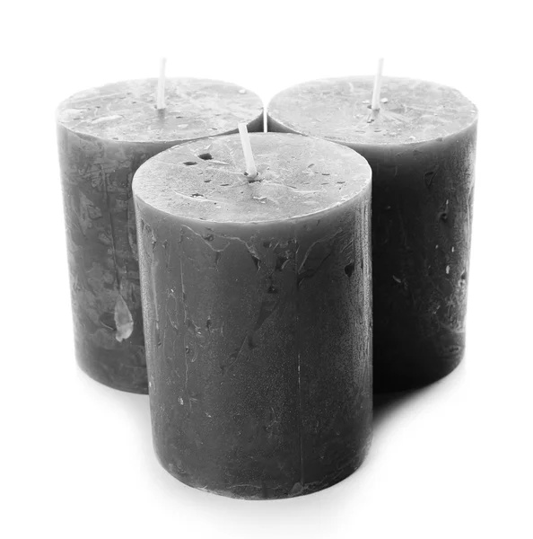 Wax grey candles — Stock Photo, Image