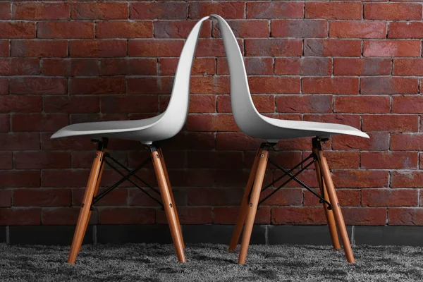 Cadeiras modernas brancas — Fotografia de Stock