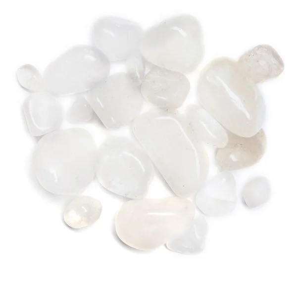 Pila di cristallo di rocca isolato su sfondo bianco — Foto Stock