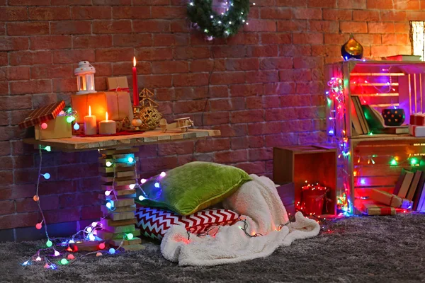 Decorated Christmas room — Stock Photo, Image