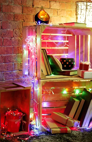 Karácsonyi szoba, díszített közelről — Stock Fotó