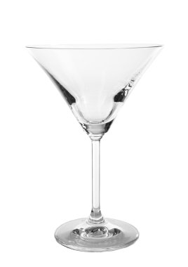 boş kokteyl cam üzerine beyaz izole