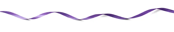 Purple ribbon, isolated on white — Stock Photo, Image