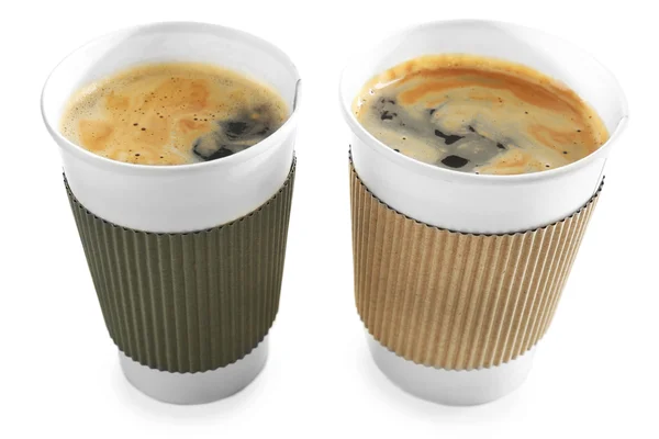 Taza de papel de café aislado en blanco —  Fotos de Stock