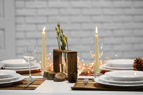 Mooie kersttafel decor — Stockfoto