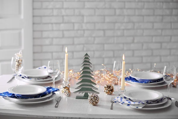 Mooie kersttafel decor — Stockfoto