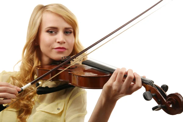 Woman plays violin — Stock Photo, Image