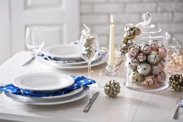 Mooie kersttafel decor — Stockfoto