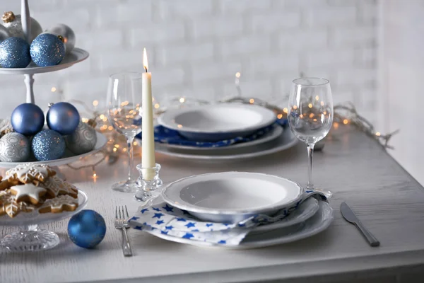 Mooie kersttafel decor — Stockfoto