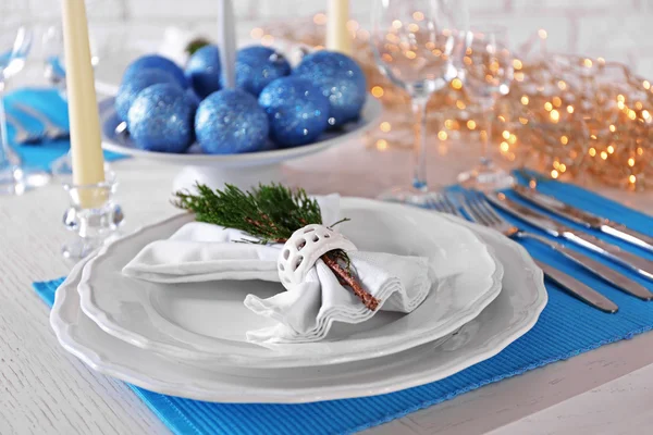 Beautiful Christmas table setting — Stock Photo, Image