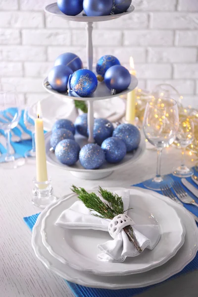 Mooie kersttafel decor — Stockfoto