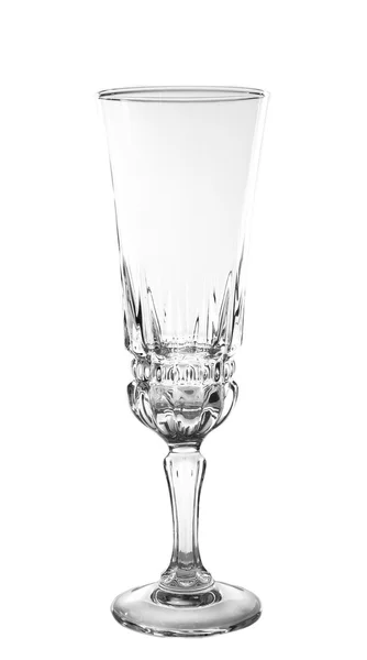 Leeg champagneglas geïsoleerd op witte achtergrond — Stockfoto