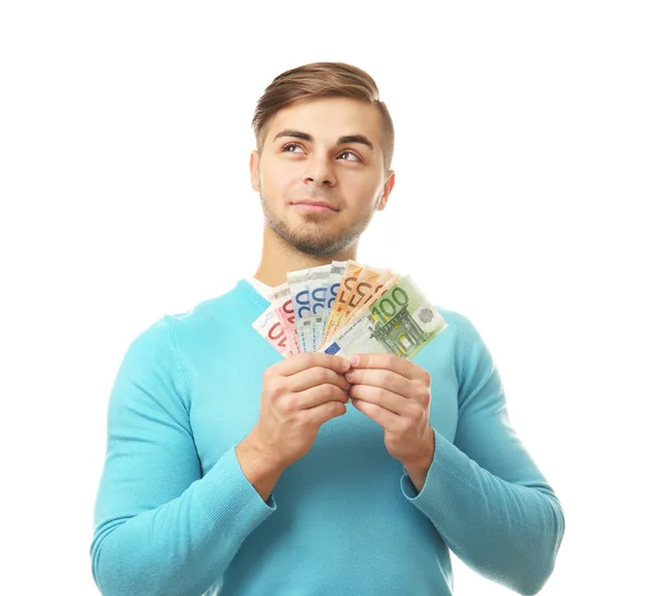 Man Holding Dinheiro — Fotografia de Stock