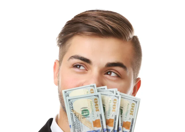 Hombre sosteniendo dinero — Foto de Stock