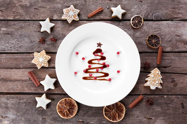 Vánoční strom jedle vyrobené z čokolády — Stock fotografie