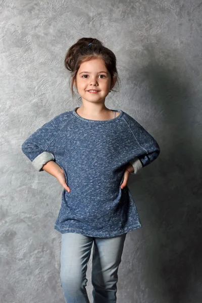 Portrait of little fashion kid girl — Stock Photo, Image