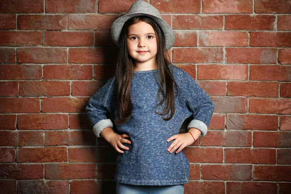 Portrait of little fashion kid girl — Stock Photo, Image