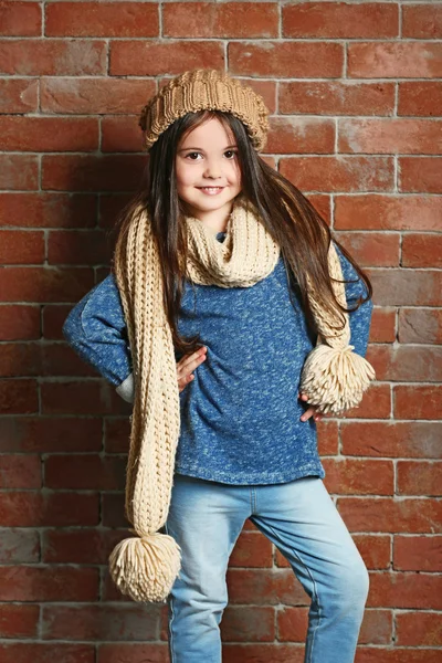 Portrait of little fashion kid girl — Stock Photo, Image