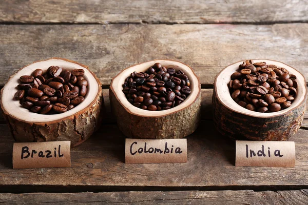 Collectie van koffie bonen — Stockfoto
