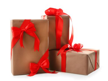 güzel hediyeler ile üzerine beyaz izole yay