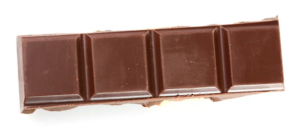 Pièce de chocolat noir isolée sur fond blanc — Photo