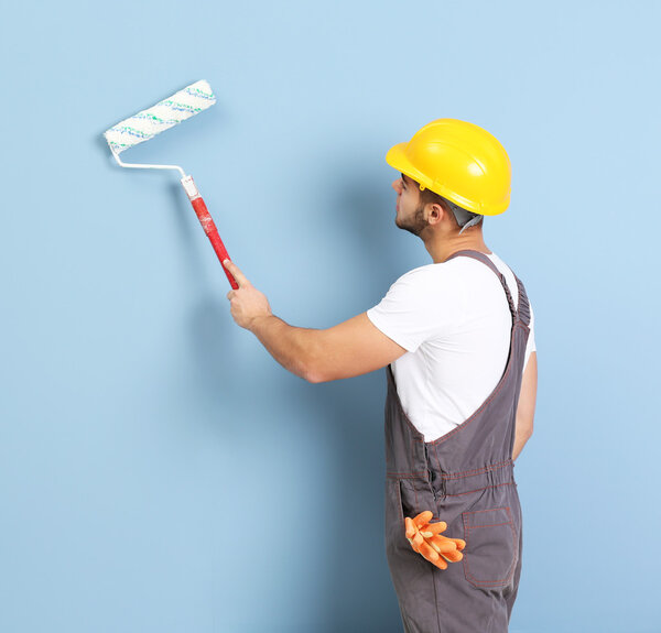 worker renewing apartment