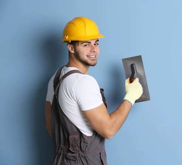 Worker renewing apartment — Stock Photo, Image