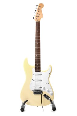 Elektro gitar, üzerinde beyaz izole