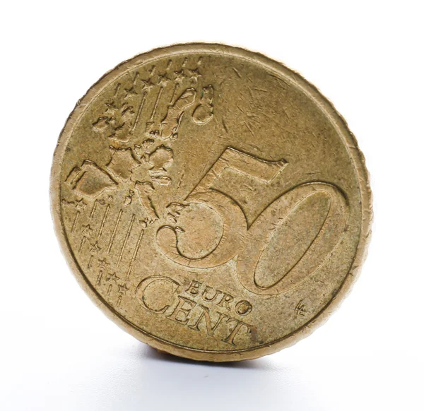 De munt van de vijftig cent geïsoleerd — Stockfoto