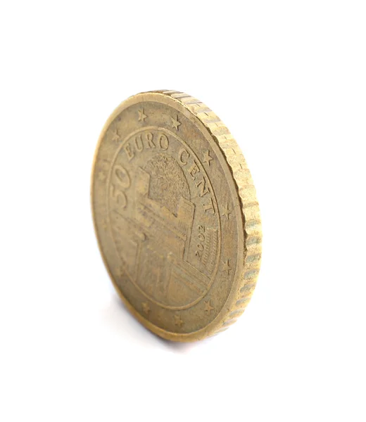 Fünfzig-Cent-Münze isoliert — Stockfoto
