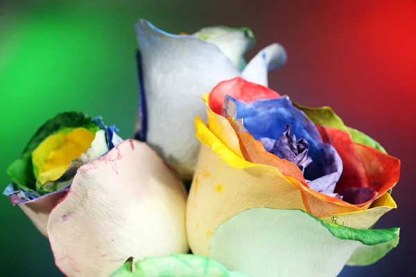 Beautiful bouquet of painted roses — Stock Photo, Image