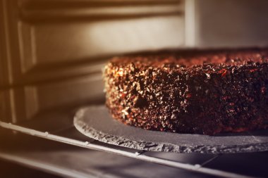 Çikolatalı kek fırında, yakın çekim