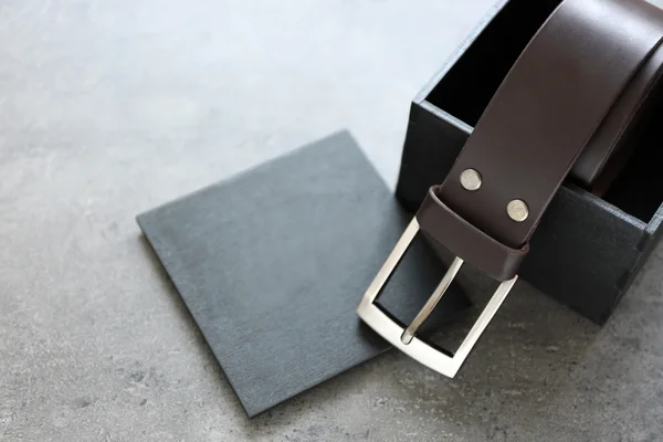 Leather belt with buckle — Stock Photo, Image