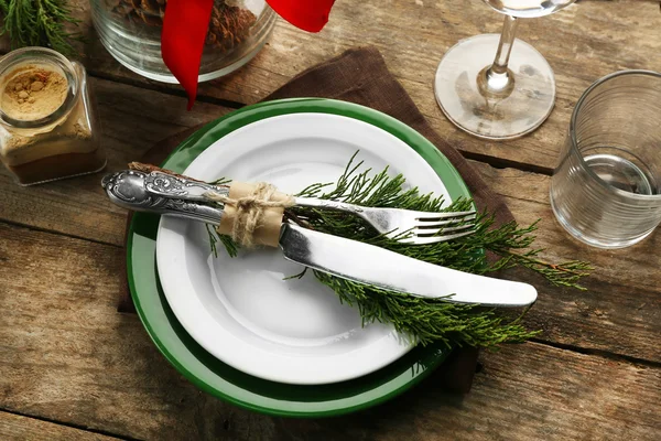 Set di piatti per la cena di Natale — Foto Stock