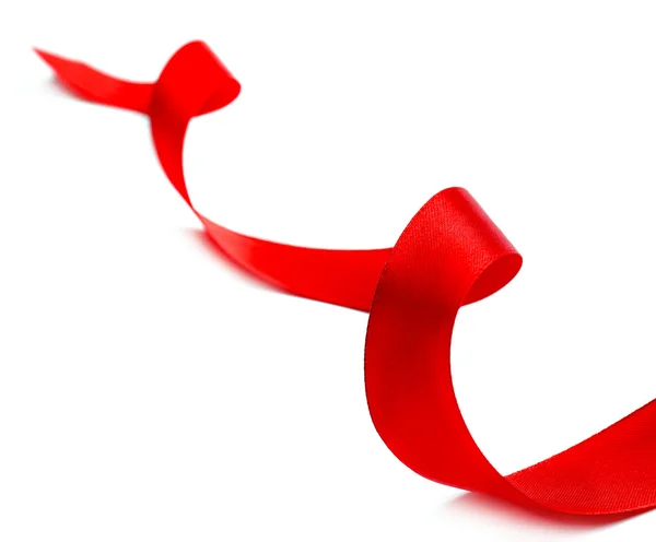 Red ribbon isolated on white — Stock Photo, Image